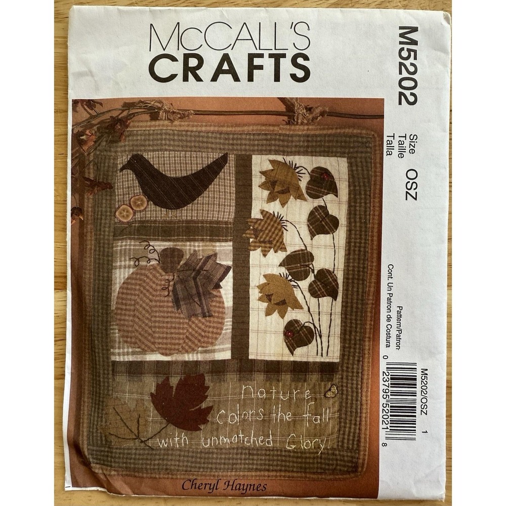 McCall's Pattern M5202 Fall Wall Hanging Or Quilt Block (3rd In Series) C Haynes